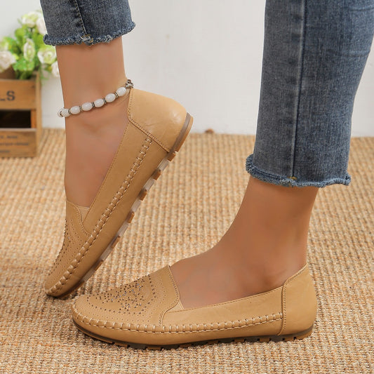Arrival - Summer Handmade Flats Stitching Gommino Solid Color Casual Women's Shoes