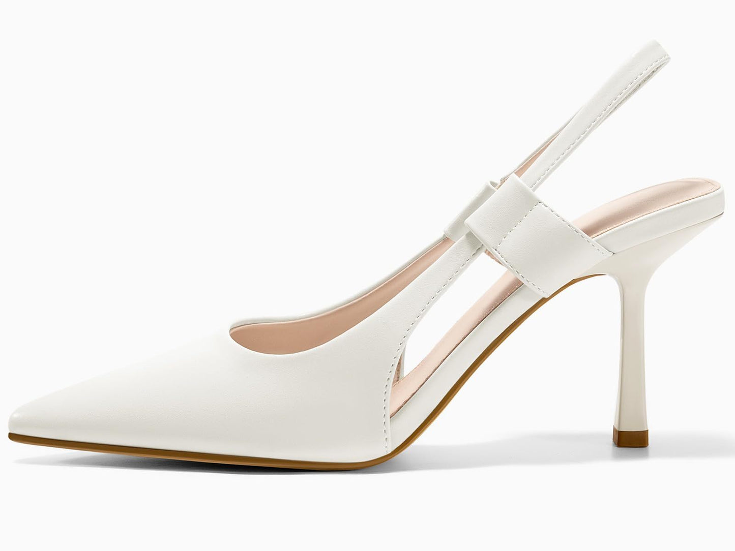 Arrival - Coutgo Womens Slingback Heels Closed Pointed Toe Slip-on Kitten Heels Sandals Party Prom Dress Shoes