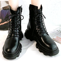 Boots - Women Martin Moon Boots - Chunky Heel - Susan