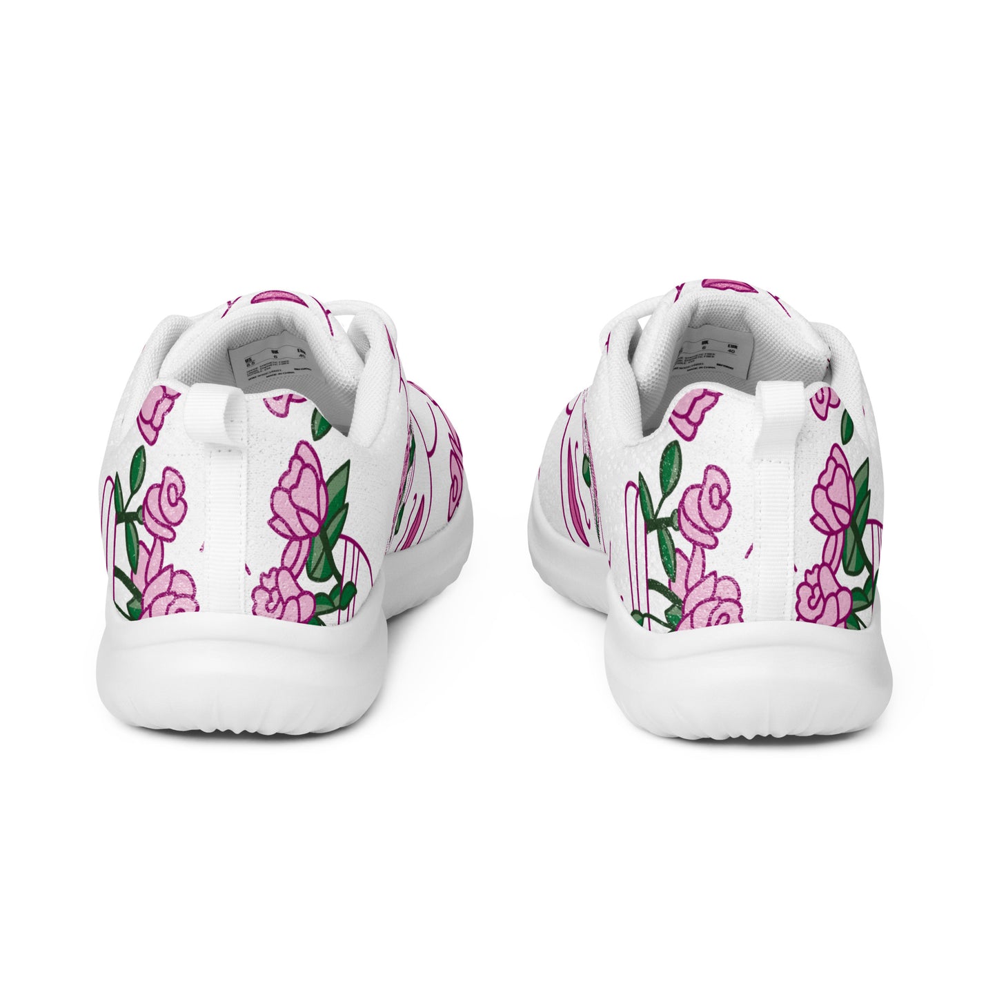 Women’s athletic sneaker with Abstract Pink Face Pattern- Megan