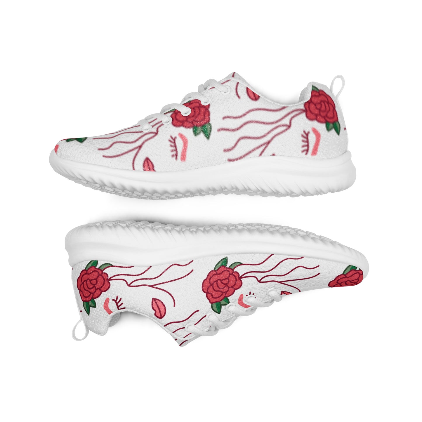 Women’s athletic sneaker with Abstract Hair Rose Pattern- Ivy