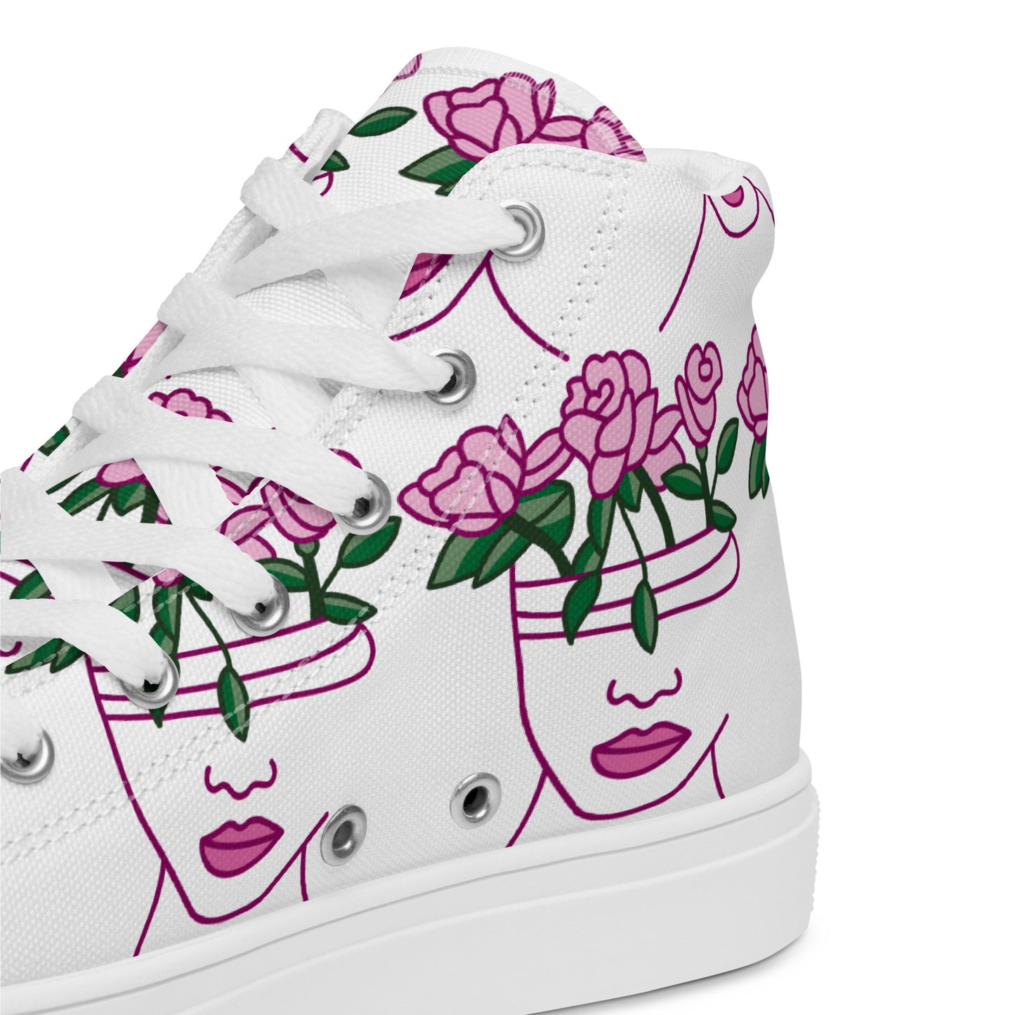 High Top Sneaker Women with Abstract Rose Pattern - Penelope
