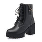 Boots - Genuine Leather Fashion Thick High Heel Warm Women Boots