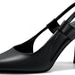 Arrival - Coutgo Womens Slingback Heels Closed Pointed Toe Slip-on Kitten Heels Sandals Party Prom Dress Shoes