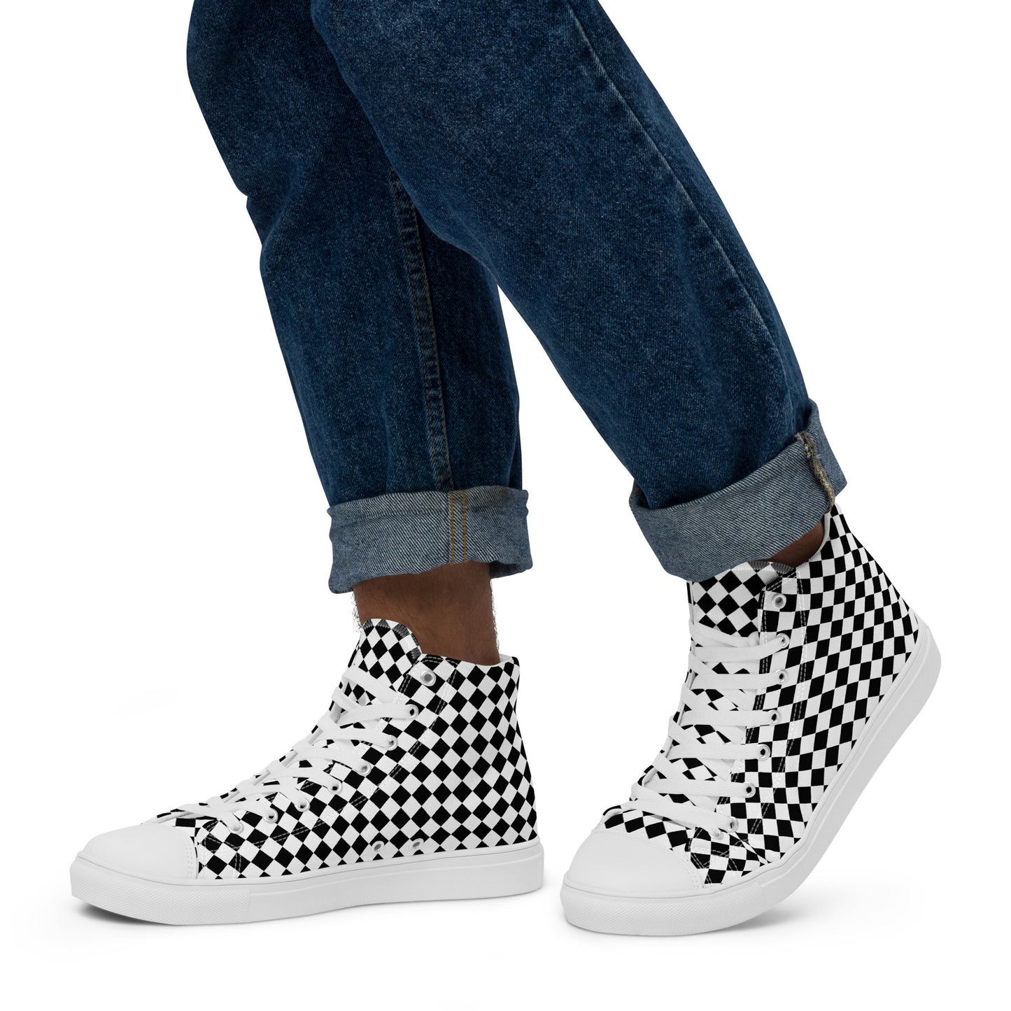 Men’s high top canvas sneaker with design pattern - Theo