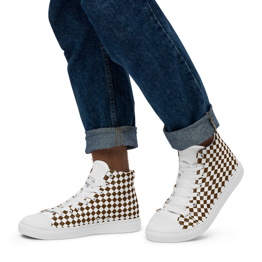 Men’s high top canvas sneaker with design pattern - Aiden