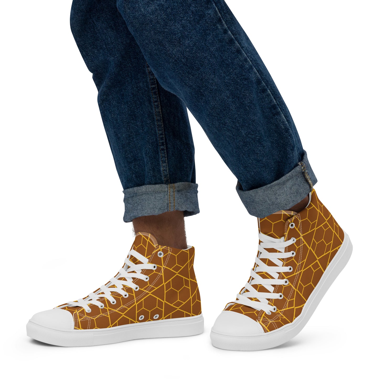 Men’s high top canvas sneaker with design pattern - Jackson