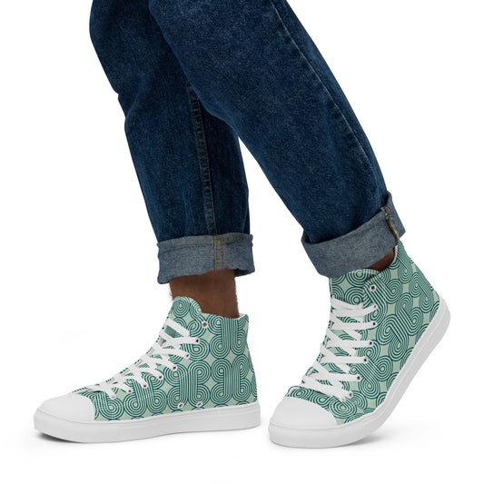 Men’s high top canvas sneaker with design pattern - Muhammad