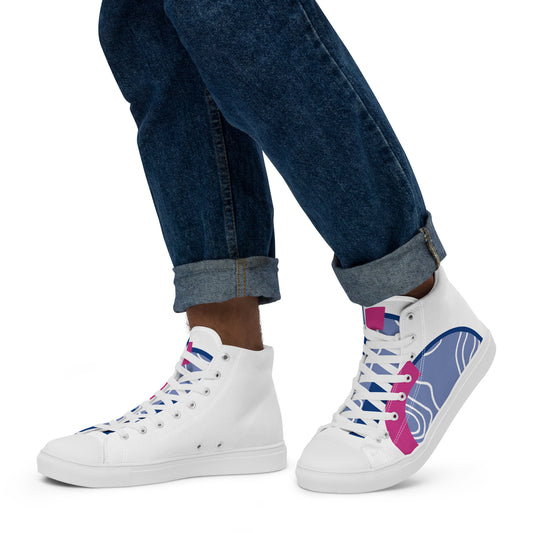 Men’s high top sneaker with abstract half moon pattern - Mateo