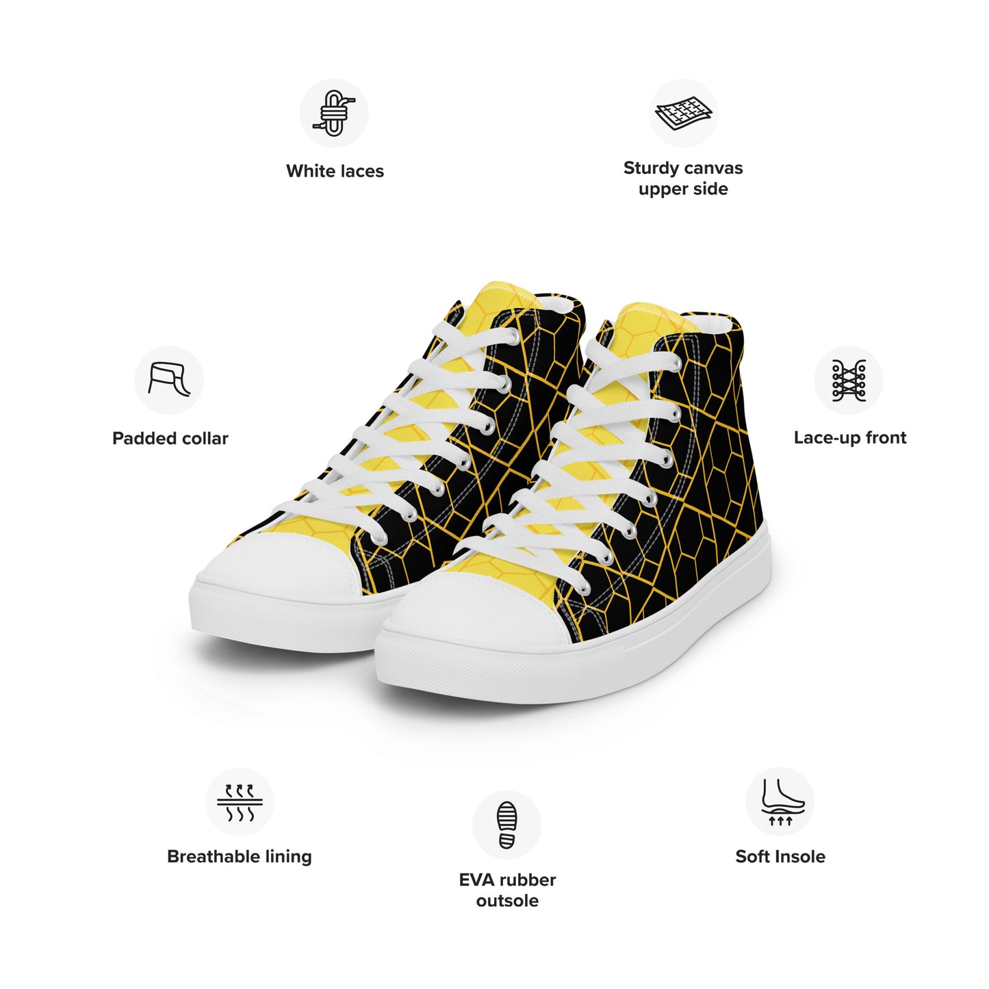 Men’s high top canvas sneaker with design pattern - Benjamin