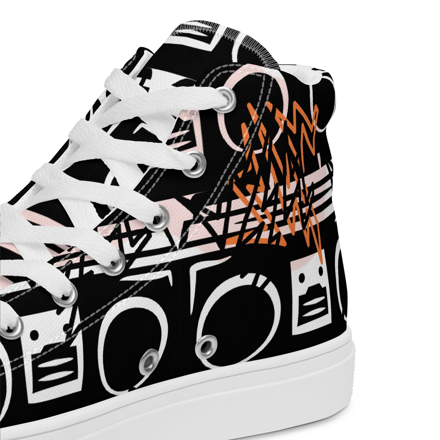 Men’s high top canvas sneaker with dsign pattern - Josiah