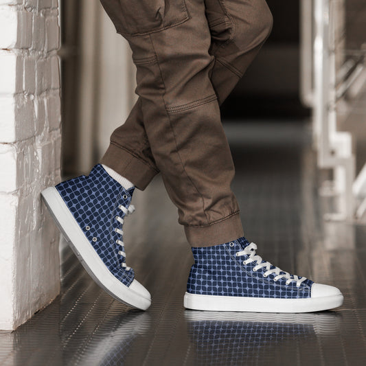 Men’s high top canvas sneaker with design pattern - Luca