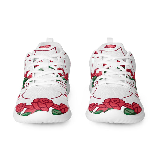 Women’s athletic sneaker with Abstract Face Rose Pattern- Delrosa