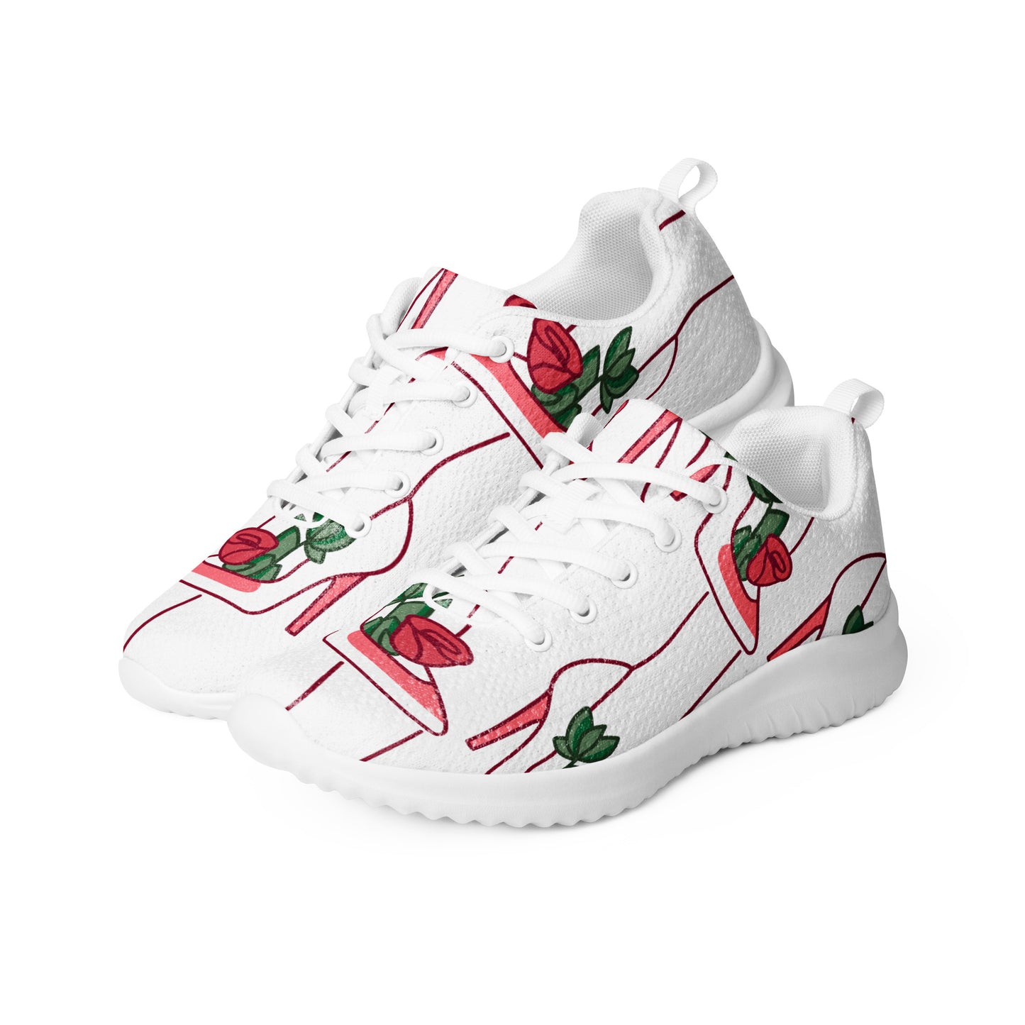 Women’s athletic sneaker with Abstract Rose Shoe Pattern- Bradlee