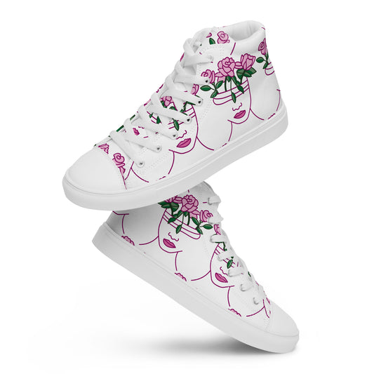 High Top Sneaker Women with Abstract Rose Pattern - Penelope