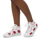 High Top Sneaker Women with Abstract Red Rose Pattern - Ava