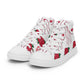 High Top Sneaker Women with Abstract Red Rose Pattern - Ava