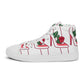 High Top Sneaker Woman with Abstract Rose Shoe Pattern - Charlotte