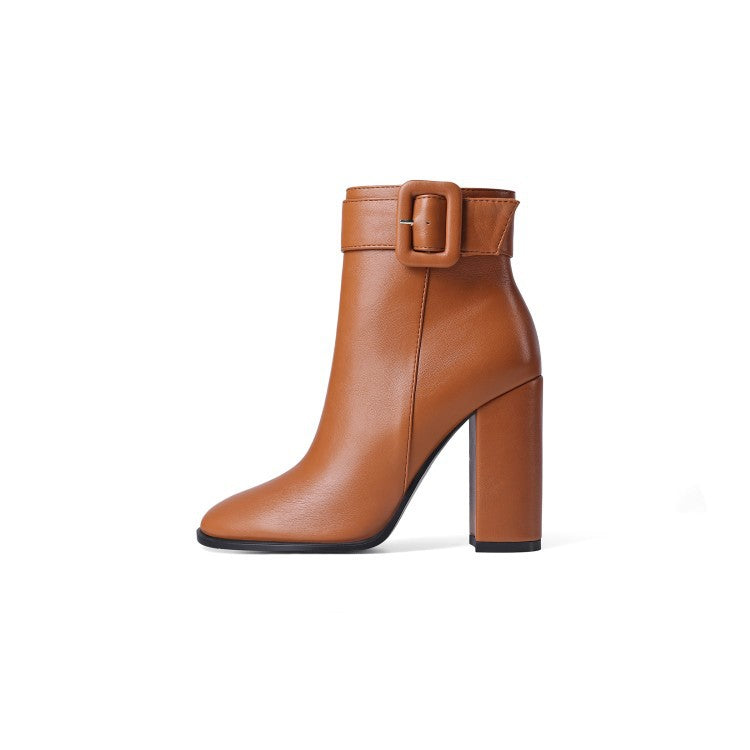 Boots - Gayle - Women Design Style Short Boots - Thick Heel Comfort