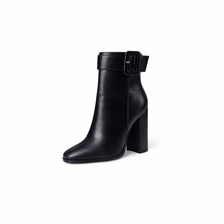 Boots - Gayle - Women Design Style Short Boots - Thick Heel Comfort